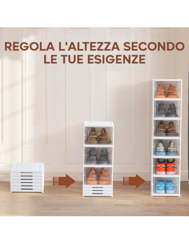 Scarpiera 6 Scatole Impilabile Contenitore...