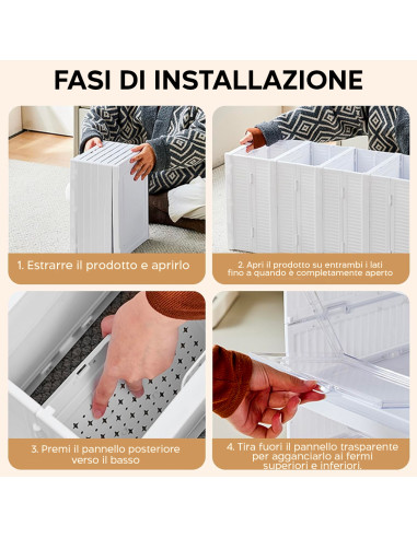 Scarpiera 3 Scatole Impilabile Contenitore...