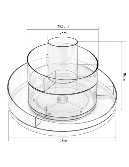 Organizzatore Porta Trucco Trasparente Contenitore Salvaspazio Rotante a 360°