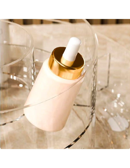 Organizzatore Porta Trucco Trasparente Contenitore Salvaspazio Rotante a 360°