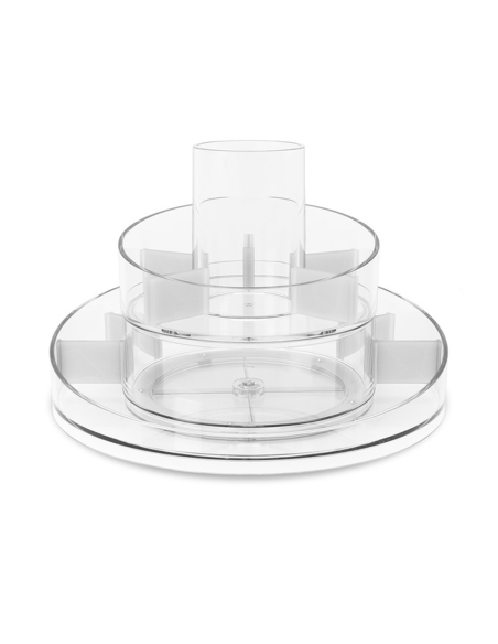 Organizzatore Porta Trucco Trasparente Contenitore Salvaspazio Rotante a 360°