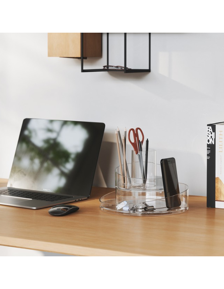 Organizzatore Porta Trucco Trasparente Contenitore Salvaspazio Rotante a 360°