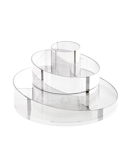 Organizzatore Porta Trucco Trasparente Contenitore Salvaspazio Rotante a 360°