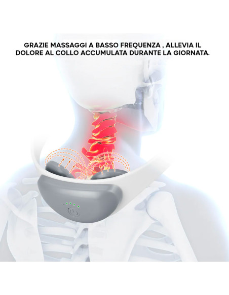 Massaggiatore Scaldacollo Ricaricabile USB Temperatura Regolabile per Cervicale