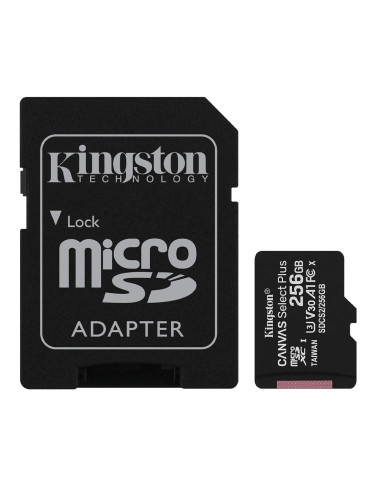 Image of Kingston Canvas Select Plus SDCS2/256GB Scheda MicroSD Classe 10 e Adattatore SD