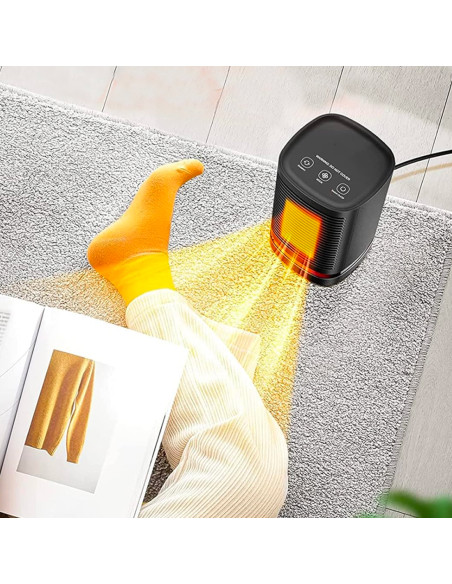 Mini Stufa Elettrica 950W Portatile da Scrivania Termoventilatore Oscillante