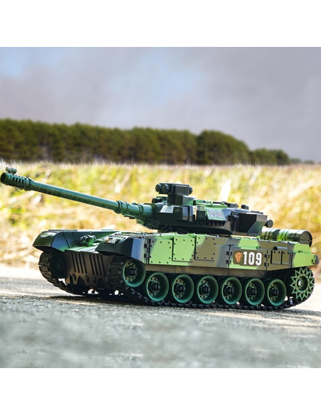 Carro Armato Telecomandato Giocattolo per Bambini Scala 1:30 Effetti Sonori Luci