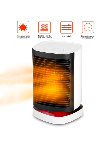 Mini Stufa Elettrica 950W Portatile da Scrivania Termoventilatore Oscillante
