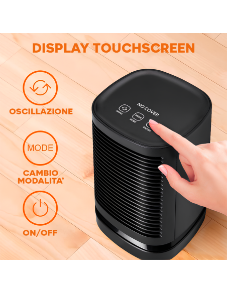 Mini Stufa Elettrica 950W Portatile da Scrivania Termoventilatore Oscillante