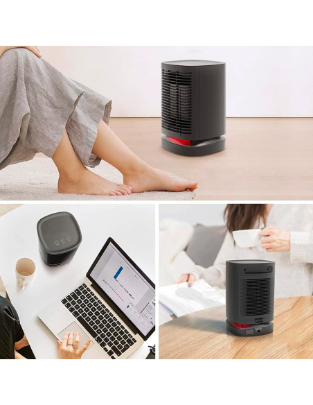 Mini Stufa Elettrica 950W Portatile da Scrivania Termoventilatore Oscillante