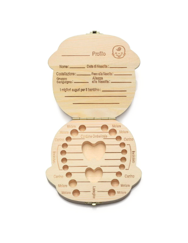 Cofanetto in legno 4221 porta dentini da latte...