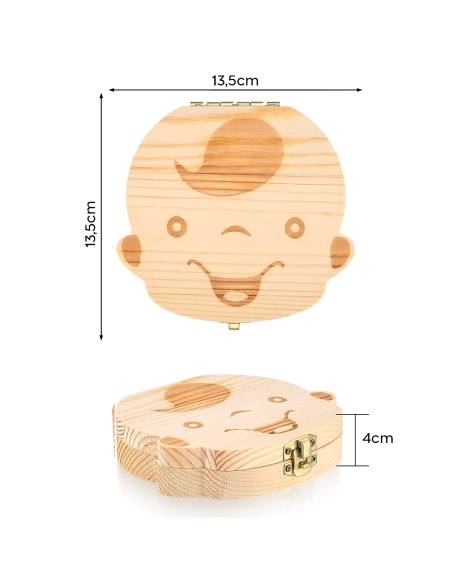 Cofanetto in legno 4221 porta dentini da latte per maschietto e femminuccia