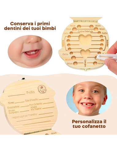 Cofanetto in legno 4221 porta dentini da latte...