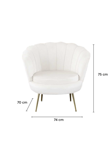 Poltrona a Conchiglia SOFIA in Velluto Vintage...