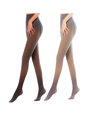 Collant In Pile Termici Donna | Effetto Trasparente E Opaco | Vita Alta, Caldi | 220g E 300g