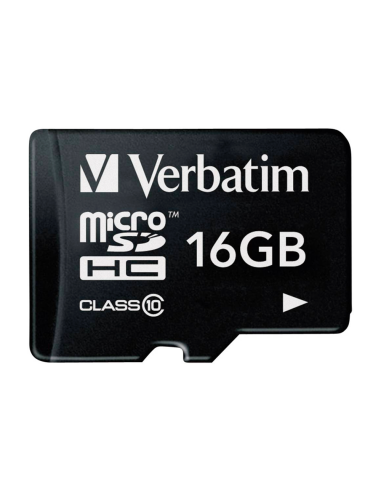 Micro SD Card VERBATIM Scheda di Memoria MicroSDHC Class 10 Capacità 16 GB