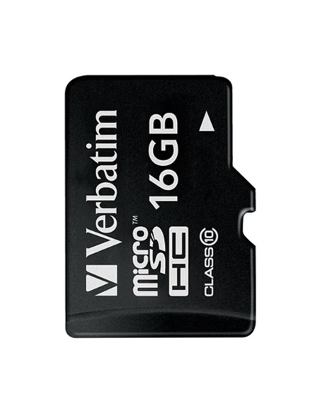 Micro SD Card VERBATIM Scheda di Memoria MicroSDHC Class 10 Capacità 16 GB