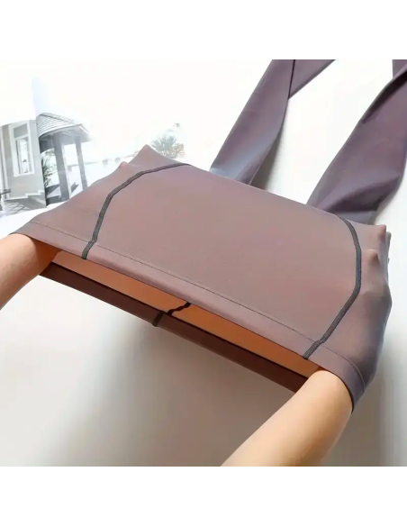 Set 3 Collant Donna Effetto Trasparente in Pile 2 Nere 1 Beige Termica Invernale