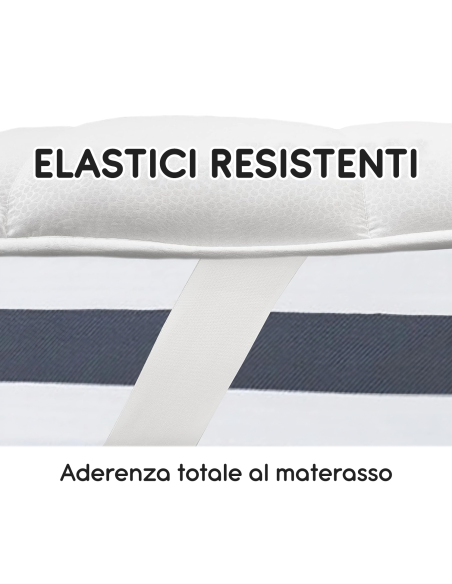Topper Coprimaterasso Letto Matrimoniale 3cm 165x200 in Microfibra con Elastici