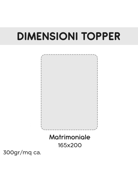 Topper Coprimaterasso Letto Matrimoniale 3cm 165x200 in Microfibra con Elastici