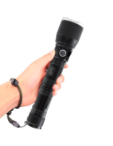 Chase Confezione Da 4 Mini Torce LED Ricaricabili Via USB Con Luce COB Laterale - 300 Lumen, Zoom Regolabile, Impermeabili, Portatili, Ideali Per Campeggio Ed Emergenze