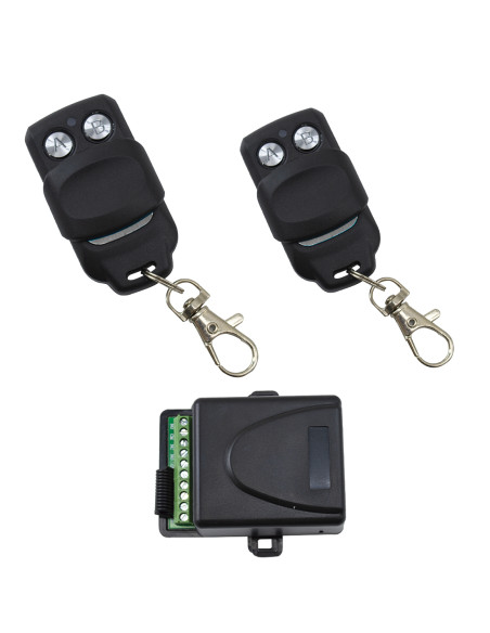 Kit Ricevitore 2 Telecomandi Universali 2 Canali 433MHz per Cancello Automatico