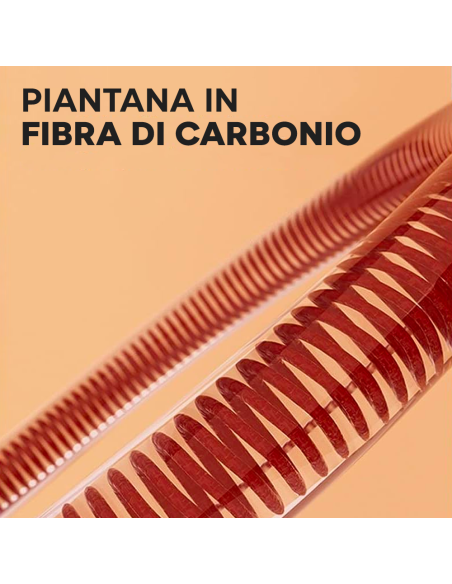 Stufa Elettrica Parabola 39cm Piantana Fibra di Carbonio 450W e 900W Oscillante