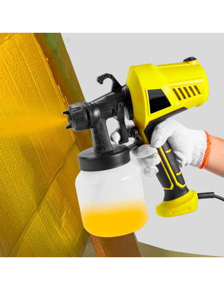 Pistola a Spruzzo 500W Elettrico Spruzzatore Vernice Aerografo Capacità 800ml