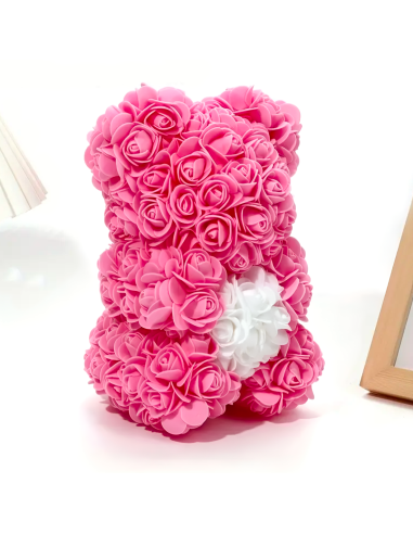Orso di Rose Artificiali H25cm Orsetto con...