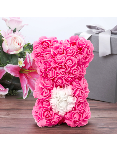 Orso di Rose Artificiali H25cm Orsetto con...