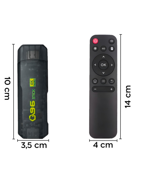 TV Stick Android Ultra HD Connessione Wi-Fi con Telecomando Ingresso SD Card