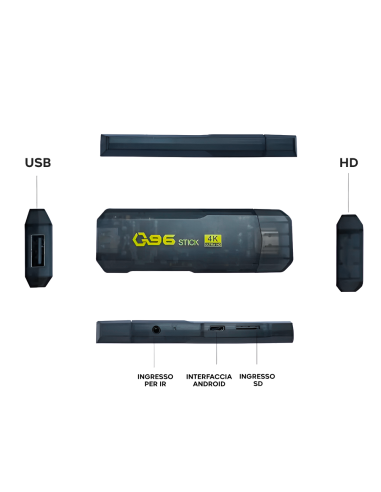 TV Stick Android Ultra HD Connessione Wi-Fi con...