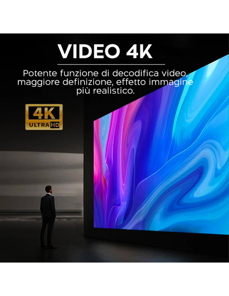 TV Stick Android Ultra HD Connessione Wi-Fi con Telecomando Ingresso SD Card