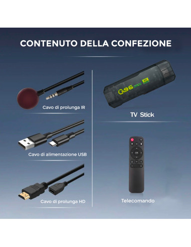 TV Stick Android Ultra HD Connessione Wi-Fi con...