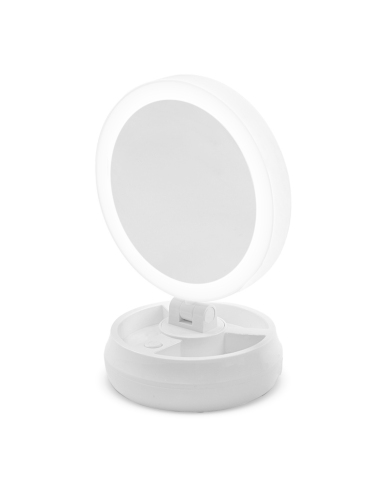 Specchio Cosmetico Retroilluminato a LED Double Face Zoom 1X e 10X Ricaricabile
