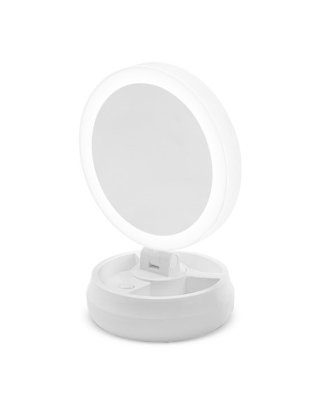 Specchio Cosmetico Retroilluminato a LED Double Face Zoom 1X e 10X Ricaricabile