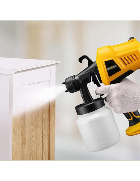 Pistola a Spruzzo 500W Elettrico Spruzzatore Vernice Aerografo Capacità 800ml