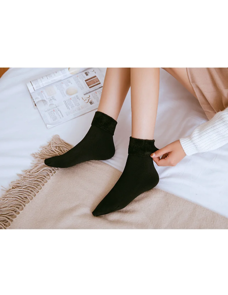 Kit 4pz Coppia Calzini Termici 3 Neri 1 Beige a Gambaletto Unisex Taglia Unica