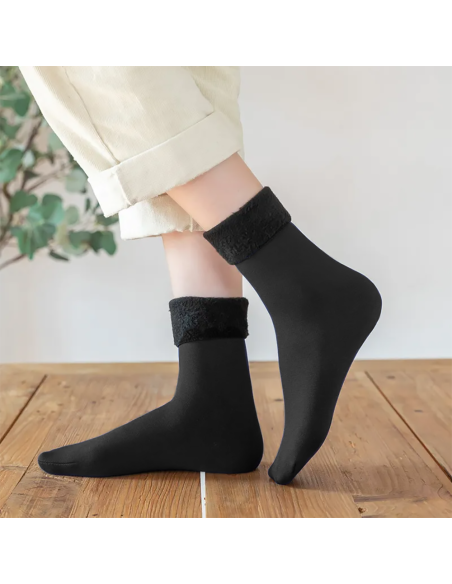 Kit 4pz Coppia Calzini Termici 3 Neri 1 Beige a Gambaletto Unisex Taglia Unica