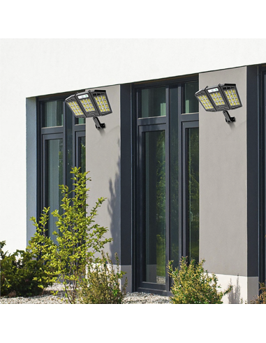 Kit 3pz Faretto Solare 384 LED smd Sensore di...