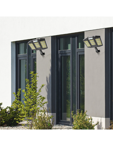 Kit 3pz Faretto Solare 384 LED smd Sensore di Movimento con Telecomando HS-V97