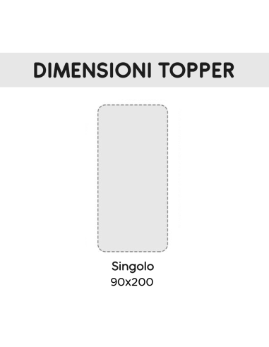 Topper Coprimaterasso Letto Singolo 3cm 90x200...