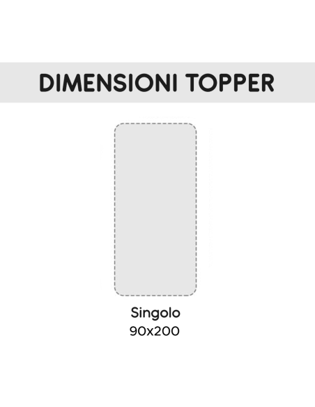Topper Coprimaterasso Letto Singolo 3cm 90x200 in Microfibra con Elastici