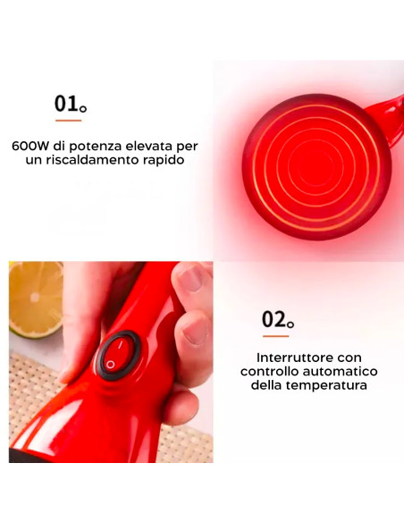 Padella per Crepes e Pancake Creperia Elettrica Rivestimento Antiaderente 600W