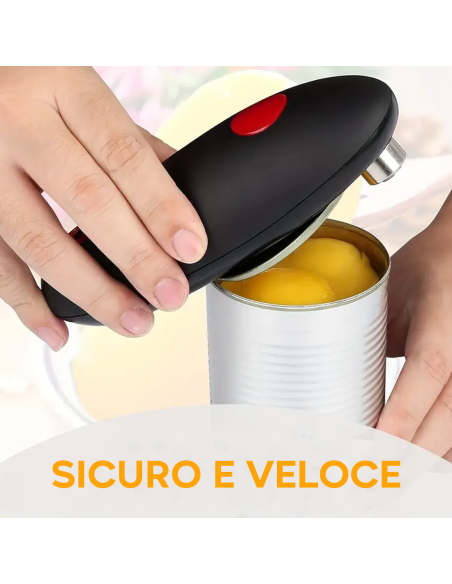 Apriscatole Universale Elettrico Avvio Automatico Rotazione a 360° a Batterie