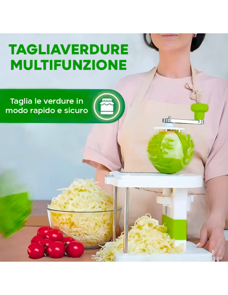 Tritatutto Rotante per Cavolo Multifunzione Grattugia Verdure Manuale in Acciaio