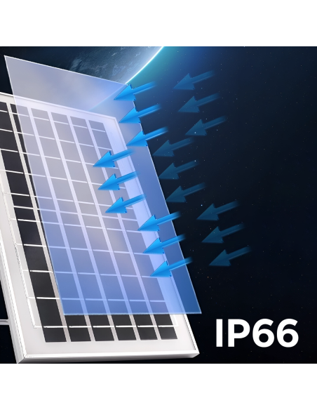 Lampada Plafoniera 156 LED 200W 6000mAh IP66 con Pannello Solare e Telecomando