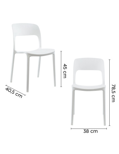 Set 4 Sedie STYLE in Polipropilene Design...