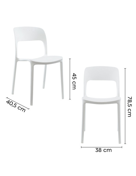 Set 4 Sedie STYLE in Polipropilene Design Moderno Impilabile Casa Bar Ristorante