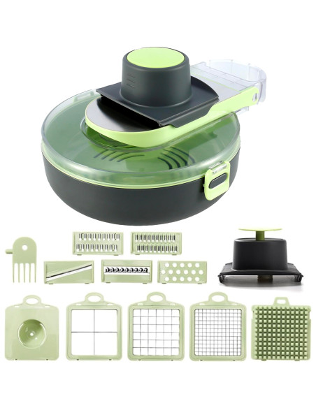 Tritaverdure Multifunzione 9 in 1 Grattugia Trita e Affetta Accessori Inclusi